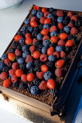 cake with berries
