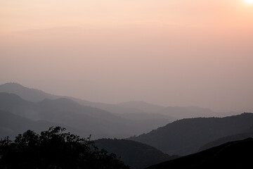 Mountains, sky and twilight of northern thailand