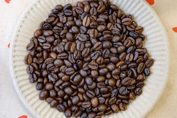 coffee beans in a cup