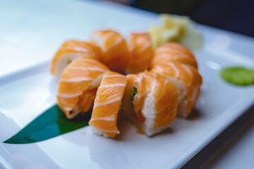 sushi with salmon