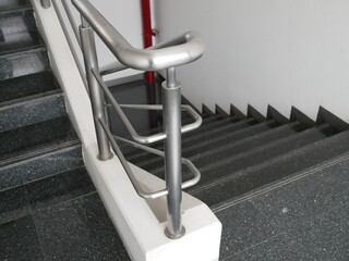 staircase and aluminium railing handle for safety.
