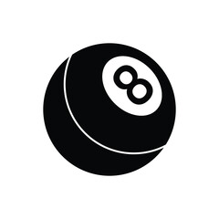 Pool eight ball icon design isolated on white background