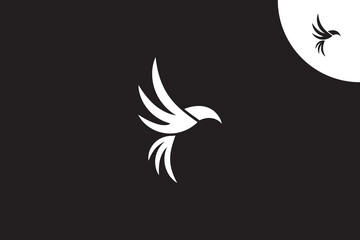 Obraz premium beautiful elegant flying bird logo, unique concept, simple modern style, memorable design, best for business, company, or brand identity