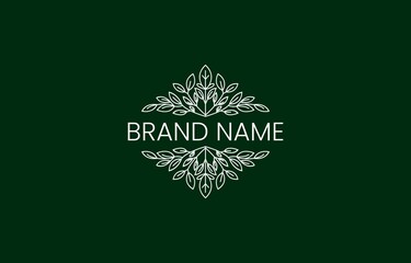 Ornamental Line Nature Plant Minimalist Logo Design Template