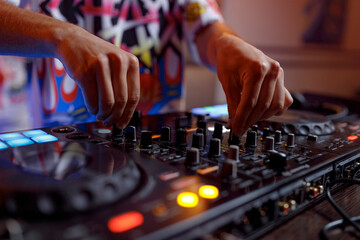 dj mixing music in club