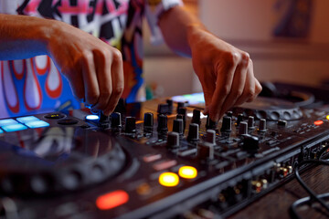 dj mixing music in club