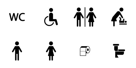 Conjunto de iconos de baño o sanitario