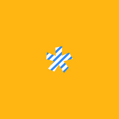 asterisk symbol, blue and white lines editable vector