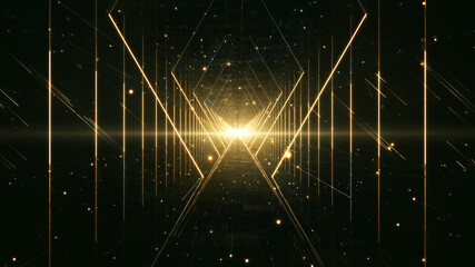 Illumination Abstract Background. Futuristic VJ motion graphics, club concert with projection mapping and nebula background .