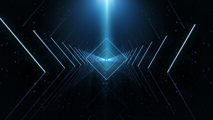 Illumination Abstract Background. Futuristic VJ motion graphics, club concert with projection mapping and nebula background .