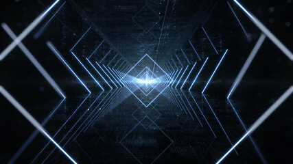 Illumination Abstract Background. Futuristic VJ motion graphics, club concert with projection mapping and nebula background .