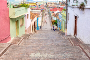 Fototapeta na wymiar Pico Steps in Santiago de Cuba, Cuba