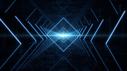 Illumination Abstract Background. Futuristic VJ motion graphics, club concert with projection mapping and nebula background .