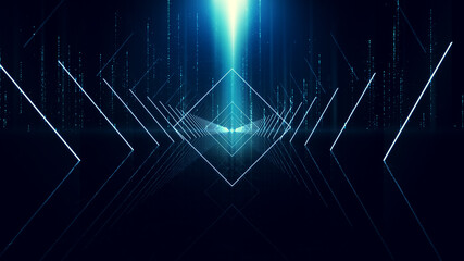 Illumination Abstract Background. Futuristic VJ motion graphics, club concert with projection mapping and nebula background .