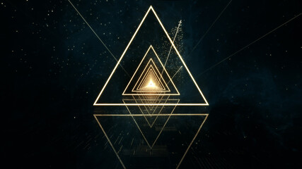 Illumination Abstract Background. Futuristic VJ motion graphics, club concert with projection mapping and nebula background .