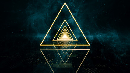 Illumination Abstract Background. Futuristic VJ motion graphics, club concert with projection mapping and nebula background .