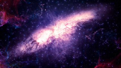 Obraz na płótnie Canvas Nebula Colorful Travel with Star Glow Background. This Clip is a tube galaxy with star glow and light dark deep.