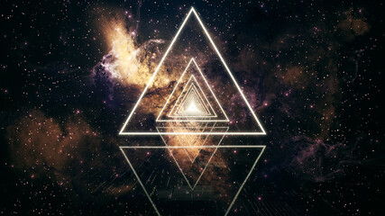 Illumination Abstract Background. Futuristic VJ motion graphics, club concert with projection mapping and nebula background .