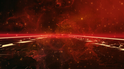 Illumination Abstract Background. Futuristic VJ motion graphics, club concert with projection mapping and nebula background .