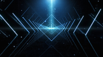 Illumination Abstract Background. Futuristic VJ motion graphics, club concert with projection mapping and nebula background .