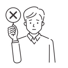 バツを出す若い男性