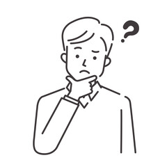 疑問に思う若い男性