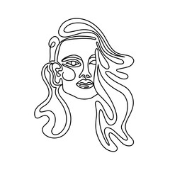 Outline of woman with long hair