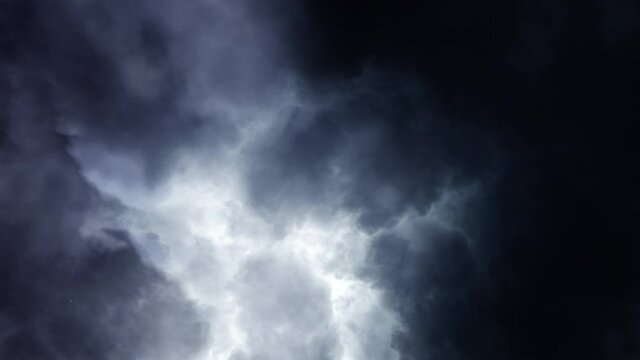 cumulonimbus clouds and thunderstorms in the dark sky
