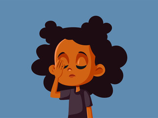 Facepalm Little African Girl Feeling Disappointed
