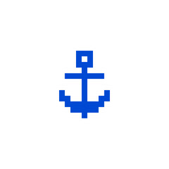 Obraz premium vector pixel art anchor isolated cartoon