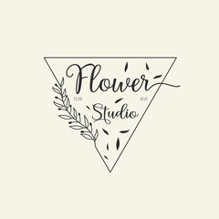 Vector hand drawn of flower logo