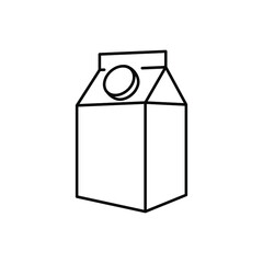 Milk in a bag line icon. Vector milk in a bag in line style isolated on white background. Element for web, game and advertising