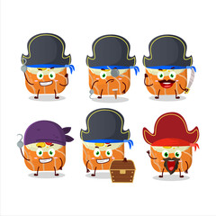 Cartoon character of norimaki sushi with various pirates emoticons