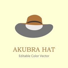 akubra hat cartoon simple flat vector illustration