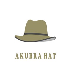 akubra hat unique isolated flat vector illustration
