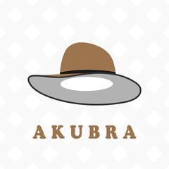 akubra local australian hat flat vector design