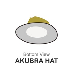 bottom view of akubra hat simple vector illustration