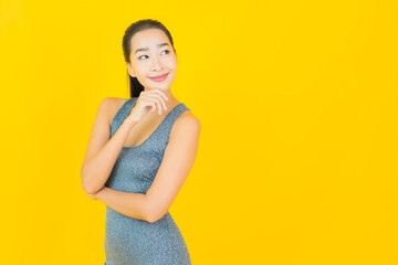 Portrait beautiful young asian woman with sportswear