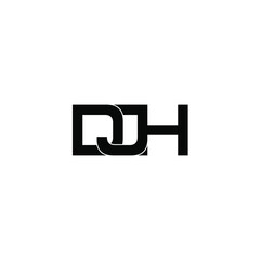 djh letter original monogram logo design
