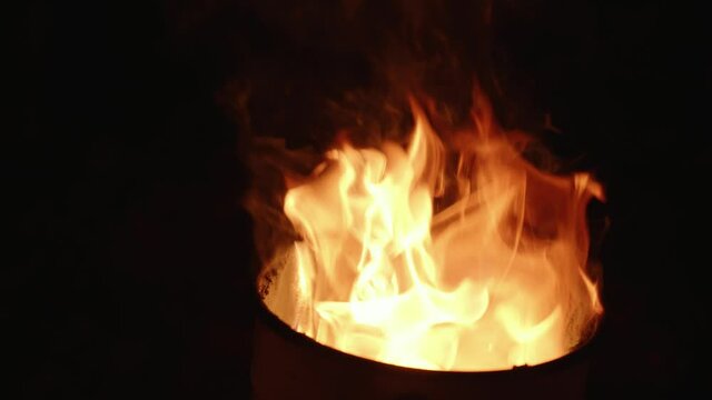 Close up of a Candle burning to heat up the Vineyards in Chablis, France
