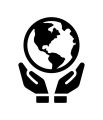 Global conservation and world caring vector icon.