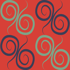 Seamless texture, pattern on a square background - colored curls. Abstraction.