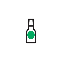 Beer vector icon. glass pint Bottle. Thin line Beer icon for web and mobile, modern minimalist flat design.