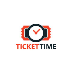 Ticket time logo template design