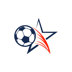 Soccer logo design vector illustration, Creative Football logo design concept template, symbols icons