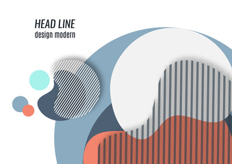 Bright geometric shapes, circle, stripes, fluid. Overlap banner template for social media. Business or technology presentation design template, brochure or flyer template. Vector