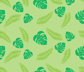 Abstract. Palm leaves pattern seamless summer background. design for mask face, pillow, clothing, fabric, gift wrap. Vector.