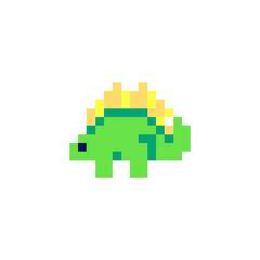 Obraz premium Pixelated cartoon dinosaur. isolated vector illustration. pixel art. 8 bits
