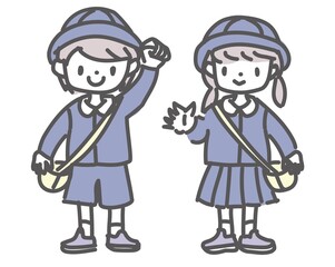 幼稚園児　男の子と女の子のイラスト