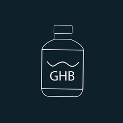 GHB bottle outline icon. linear style sign for mobile concept and web design. Drugs simple line vector icon. Symbol, logo illustration. Pixel perfect vector graphics